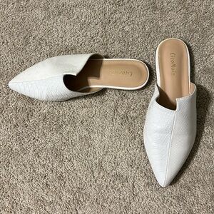 White Textured Mules